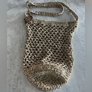 DKNY woven raffia tote / bucket bag